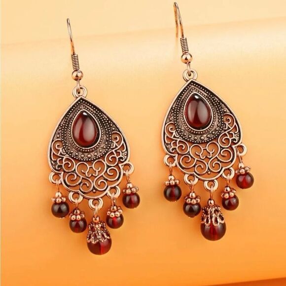 Gorgeous arabic style drop earrings - Picture 3 of 10